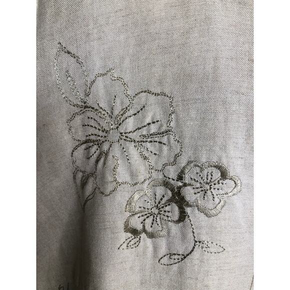 Carole Little Linen Blend Floral Embroidered Jacket 16W Duster Kimono Chic Boho - Picture 11 of 15